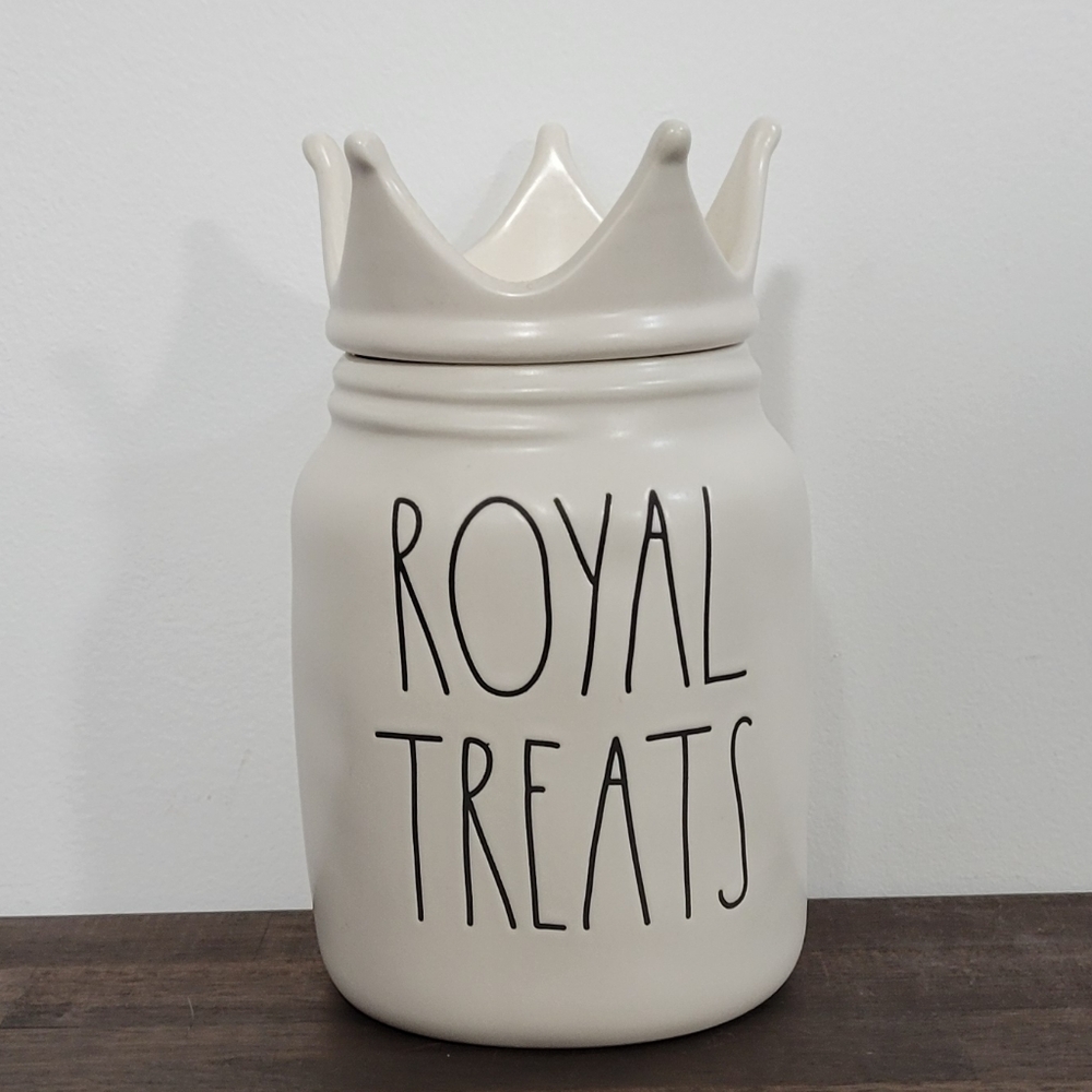 Rae Dunn Royal Treats Ceramic Dog Treat Canister